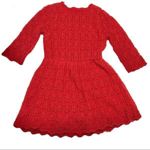 Cat and Jack Crochet Metallic Knit Dress Red 4T Girl’s Christmas Holiday…